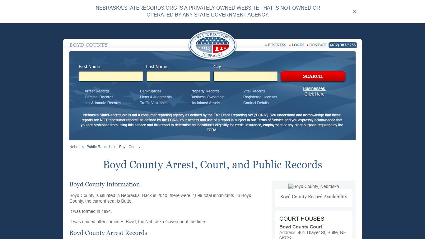 Boyd County Arrest, Court, and Public Records